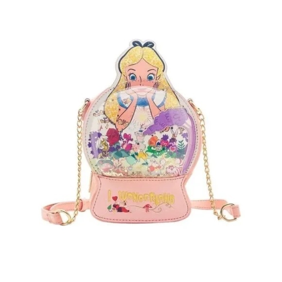 Danielle Nicole Disney Alice in Wonderland Glitter Snow Globe Crossbody Bag - Picture 1 of 6